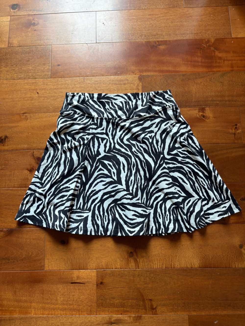 Zebra Print Flared Mini Skort-Dona Jo